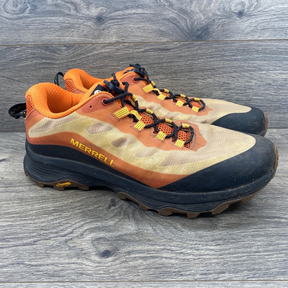 Merrell Moab Flight Trail Running Shoes Mens 11.5 Orange Vibram J066903